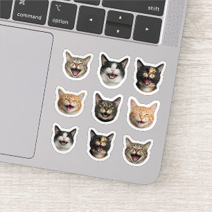 Sticker Drôle visage de chat personnalisé - Personnalisé 9
