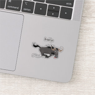 Sticker Drôle wildebeest tourner dessin animé illustration