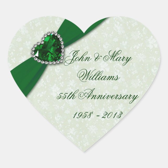 Sticker du 55e anniversaire du Mariage Damask (Devant)