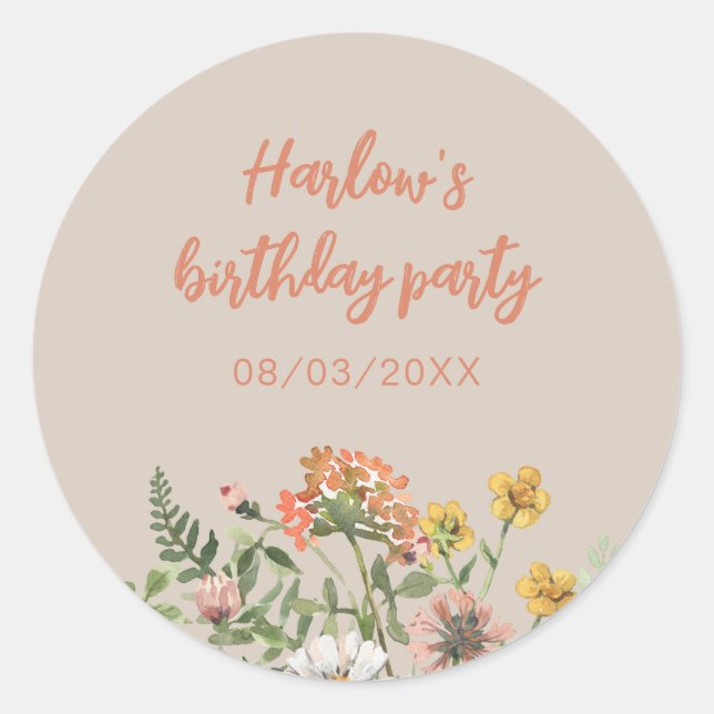 Sticker du calendrier du parti fleur sauvage (Devant)