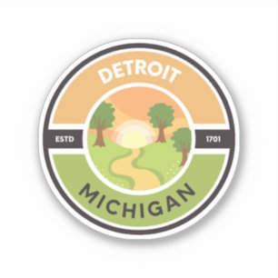 Sticker du cercle du parc Detroit EST. 1701