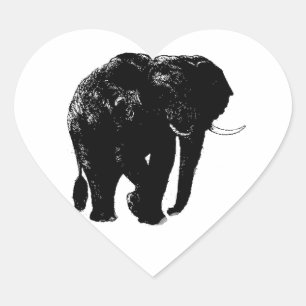 Sticker du coeur éléphant