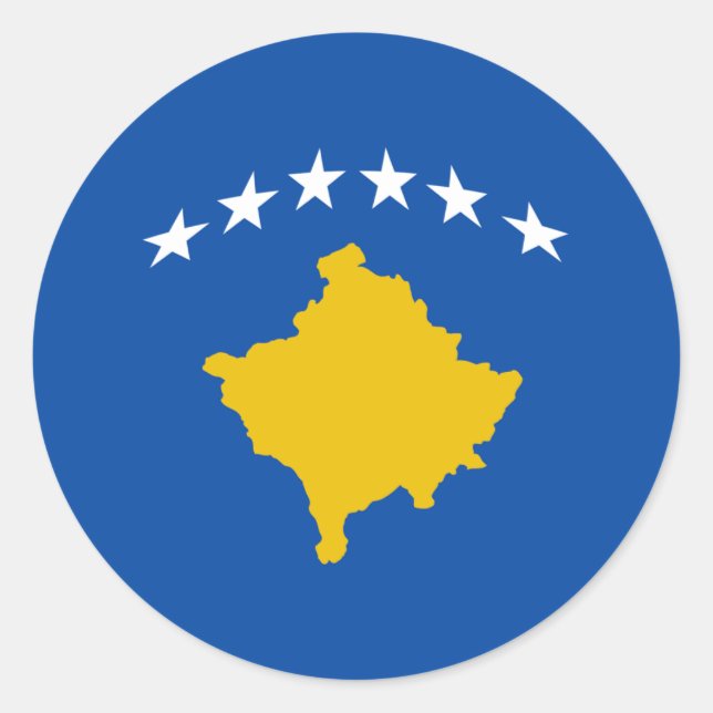 Sticker du drapeau Fisheye du Kosovo (Devant)