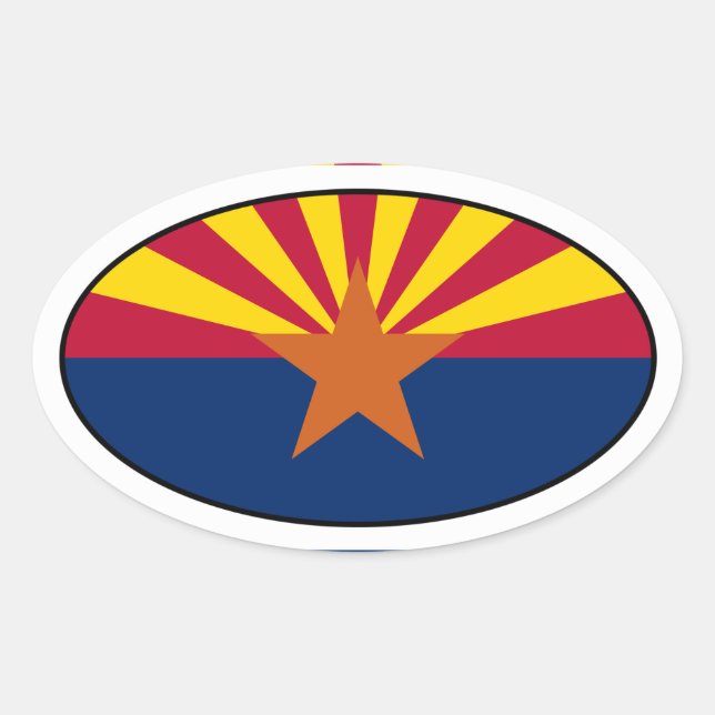 Sticker du drapeau ovale de l'Arizona (Devant)