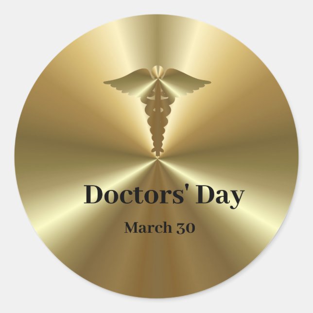 Sticker du jour des médecins d'or avec Caduceus (Devant)