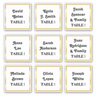 🕊️ Sticker du numéro de table du Mariage des noms