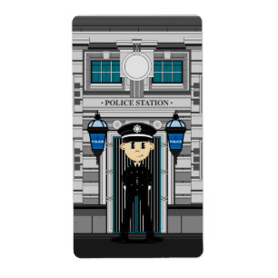 Sticker du policier et du poste de police