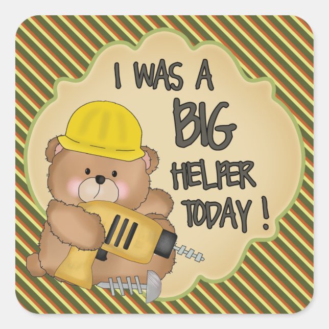 Sticker du prix Big Helper de l'ours de constructi (Devant)