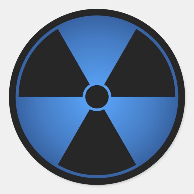 Sticker du symbole de rayonnement bleu (Devant)