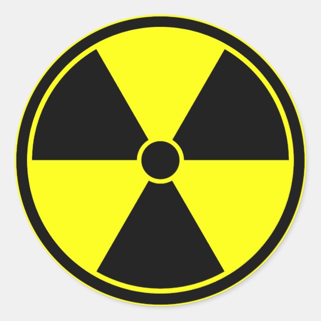 Sticker du symbole de rayonnement jaune vif (Devant)