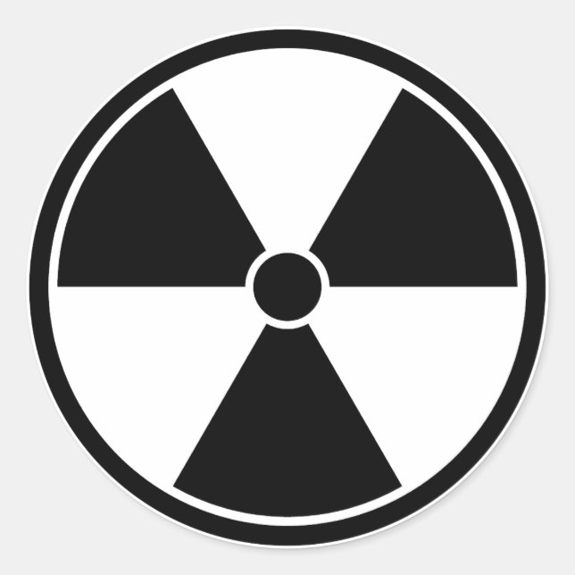 Sticker du symbole de rayonnement noir et blanc (Devant)