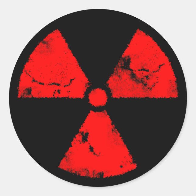 Sticker du symbole de rayonnement rouge en détress (Devant)