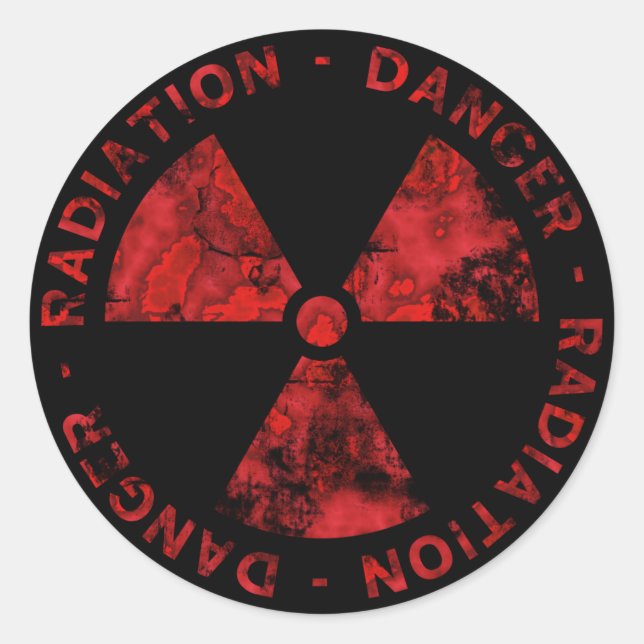 Sticker du symbole de rayonnement rouge en détress (Devant)