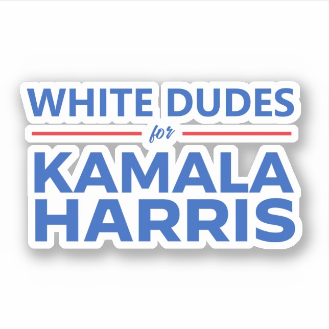 Sticker Dudes blanches pour Kamala Harris (Devant)
