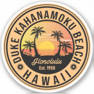 Sticker Duke Kahanamoku Beach Hawaii les années 70 80s été