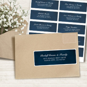 Sticker Dusty Blue Navy Mariage Adresse d'invité