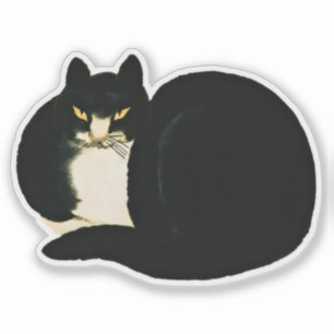 Sticker Dynastie Qing chinoise rétro Manchu noir Chat