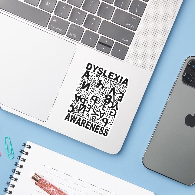 Sticker Dyslexie Sensibilisation Dyslexie Enseignants Étud (Ordinateur portable avec iPhone)
