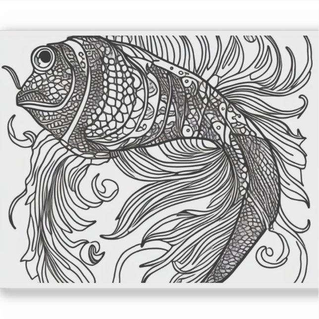 Sticker E.J. Poisson d'or vinyle amovible (Devant)