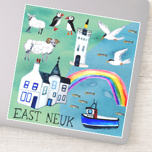 Sticker East Neuk Fife Coastal Path Scotland Art