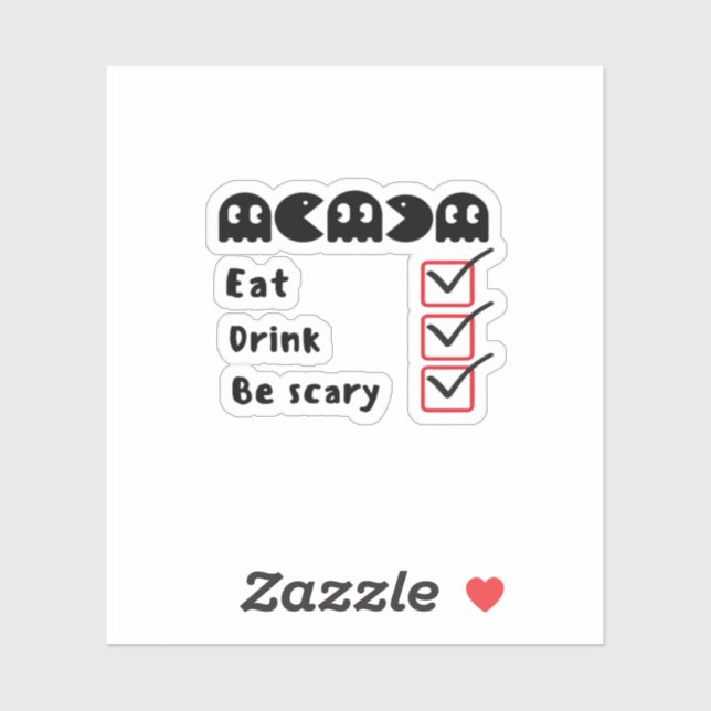 Sticker Eat Drink Be Scary Minimal Clean (Feuille)