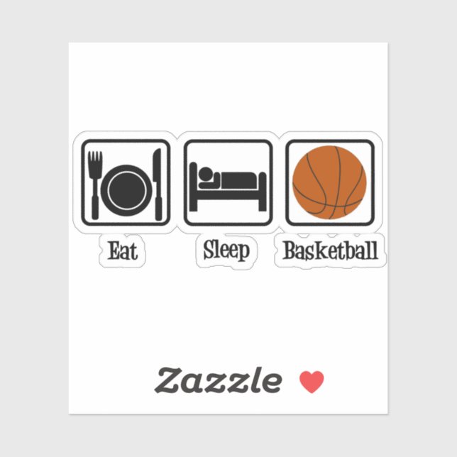 Sticker Eat Sleep Basketball (Feuille)