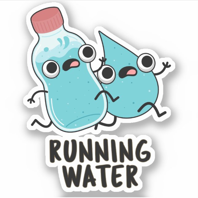 Sticker Eau courante amusante Plume à eau (Devant)