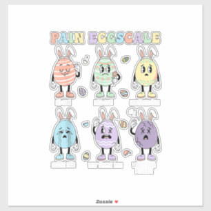 Sticker Échelle de douleur Cute Eggs infirmière triage éva