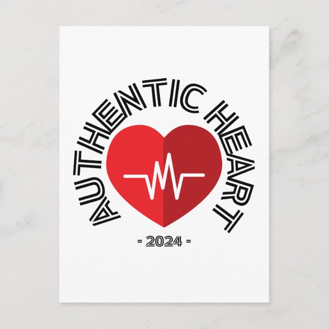 Sticker Echtes Herz 2024 Postkarte (Vorderseite)