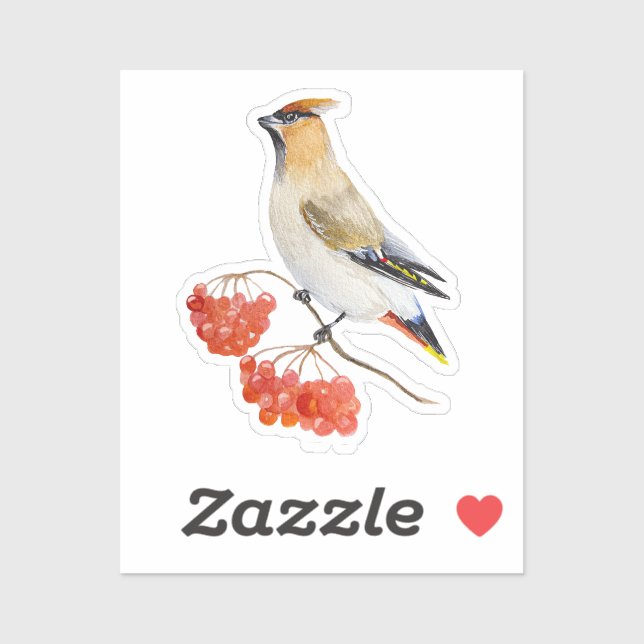 Sticker Écirage d'oiseaux de la forêt d'aquarelle (Feuille)