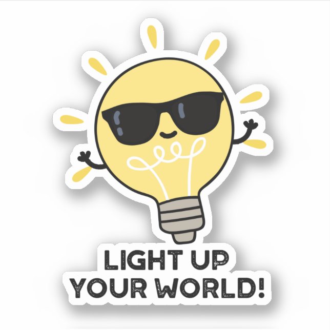Sticker Éclairer Votre Monde Amusant Puce Positive (Devant)