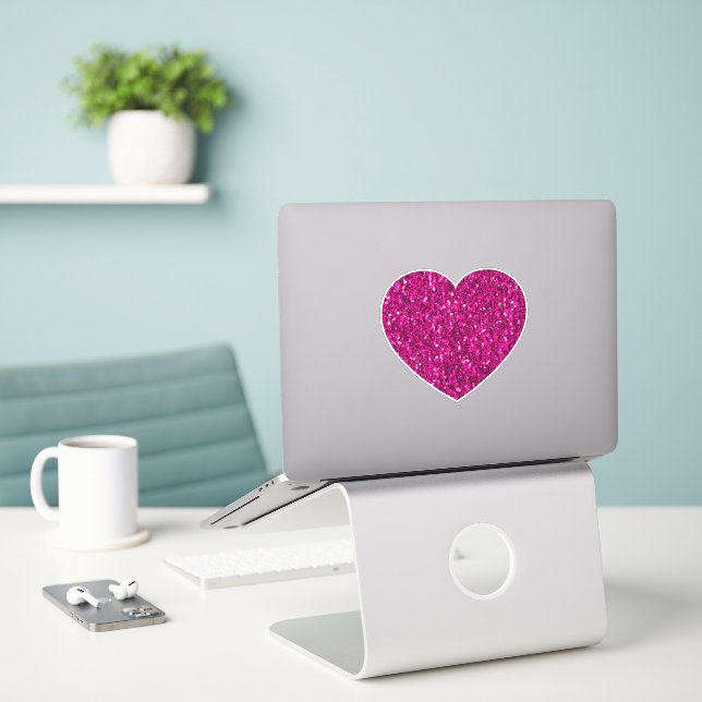 Sticker Éclat de parties scintillant rose chaud (Ordinateur portable sur le bureau)