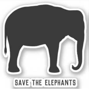 Sticker Économies de la silhouette   d'éléphant asiatiq