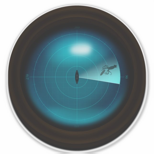 Sticker Écran d'affichage Sonar Ship Steampunk Giant Squid (Devant)