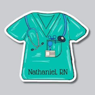 Sticker Écran de soins infirmiers vert Monogramme supérieu