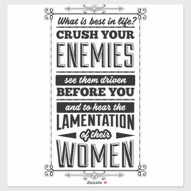 Sticker Écrasez vos ennemis (Feuille)