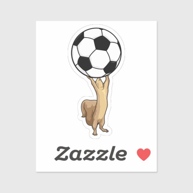 Sticker Écureuil avec balle de football (Feuille)