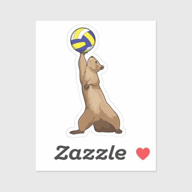 Sticker Écureuil avec volleyball (Feuille)