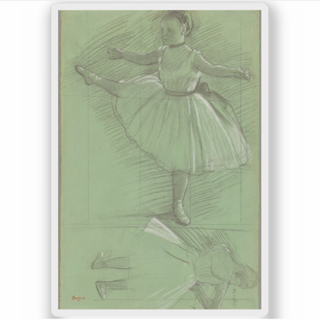 Sticker Edgar Degas - Deux études de danseurs (Devant)