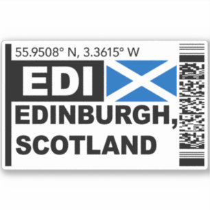 Sticker EDI Edinburgh Carte d'embarquement - Voyage en Éco