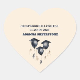 Sticker-Editable Grad Party Decorations Herz-Aufkleber