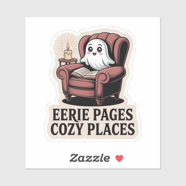 Sticker Eerie Pages Cosy Places - cosy livre fantôme (Feuille)