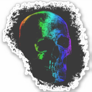 Sticker EERIE SKULL Rainbow