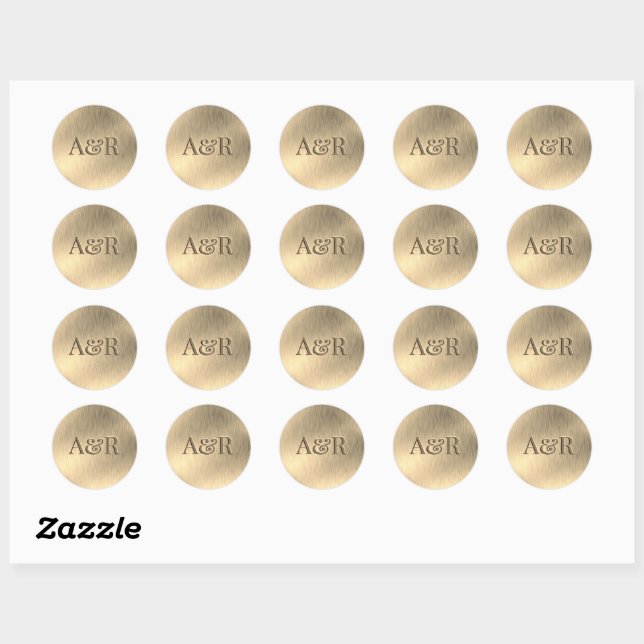 Sticker effet or monogramme, (Feuille)