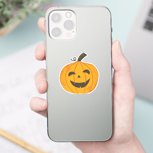 Sticker Éffrayant Citrouille Halloween (Téléphone)
