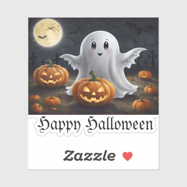 Sticker Éffrayant délice : Ghoost Halloween amusant (Feuille)