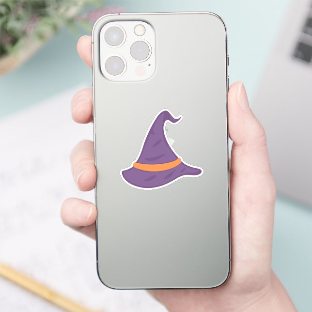 Sticker Éffrayant Halloween violet casquette (Téléphone)