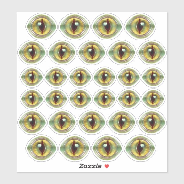 Sticker Effrayant Lizard Alien Dragon Dinosaur Monster Eye (Feuille)