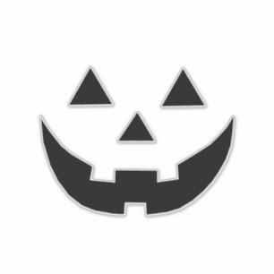 Sticker Éffrayant noir Jack-o'-lantern visage citrouille H