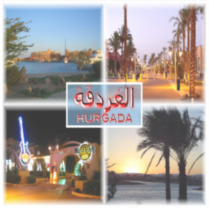 Sticker EG Égypte - Hurghada par nuit - Mer Rouge - El Gun